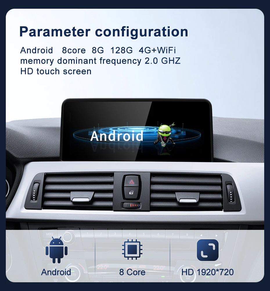 New ID6 ID7 ID8 UI Android System Wireless Carplay AUTO For BMW 1/3/4 Series F20