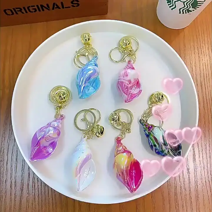 2024 New Acrylic Conch Keychain Fashion For Women Girl Colorful