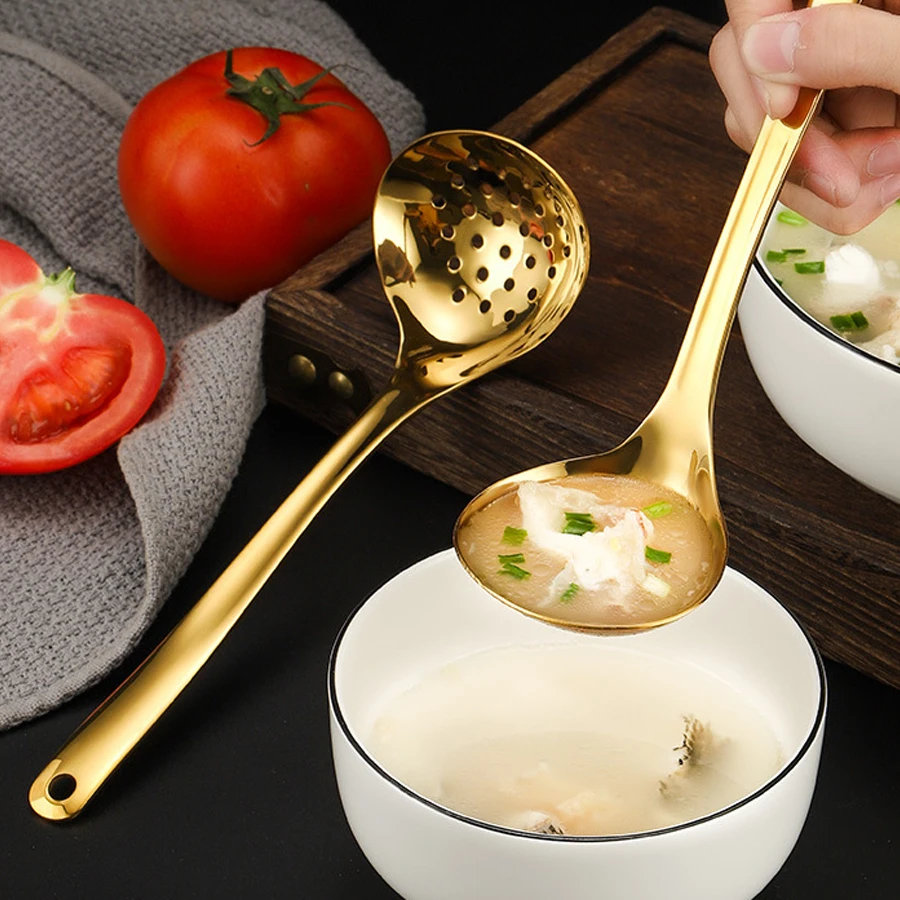 304 Stainless Steel Spoon Colander Thickeneded Cooking Spoon Large Kitchen Tool