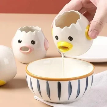 Cartoon Egg Yolk White Separator Ceramics Ceramic Chick Egg Separator Household Kitchen Dining Cooking Tools Accessories Supply
