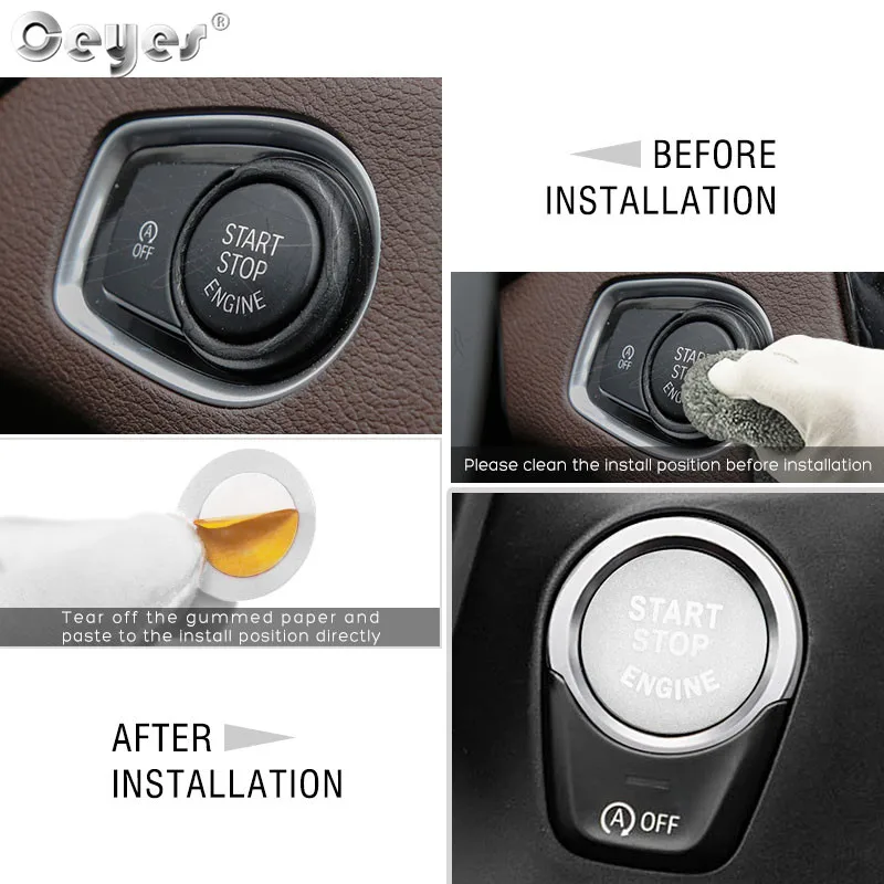 Car Start Button Cover Engine Start Stop Button Cover Case For Bmw 1 2 3 5 Series X1 X3 X5 X6 Auto Sticker