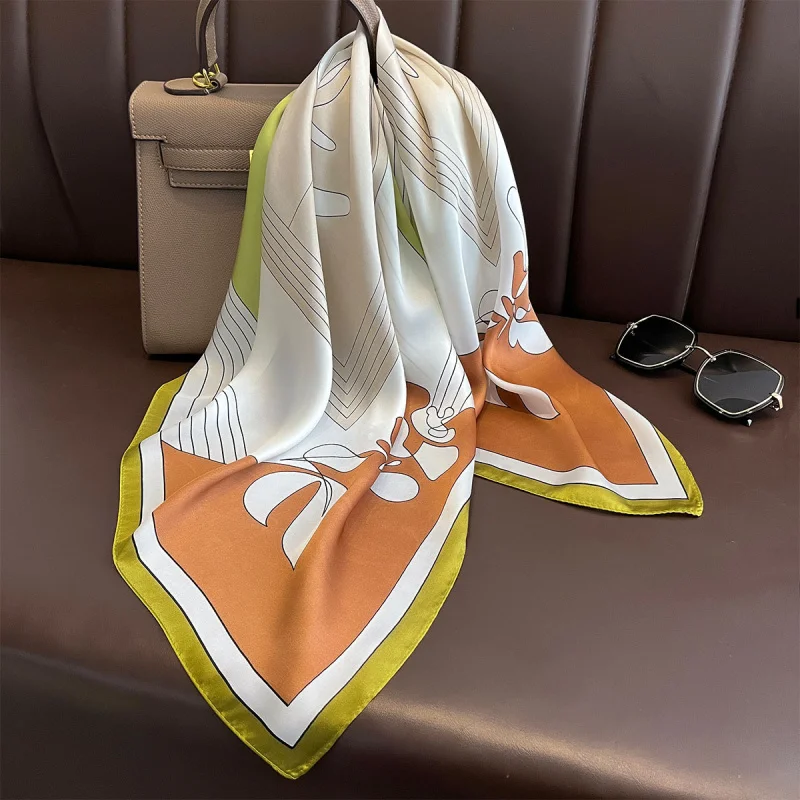 Spring Silk Scarf Women's elegant temperament Hair Band Simple All-Match Decoration Light Thin Multifunctional Soft Headcloth