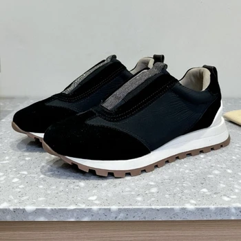 Hot Casual Sneakers Women Outdoors Running Shoes Round Toe Slip-On String Bead Flat Shoes Woman Comfort Women's Sports Shoes 1