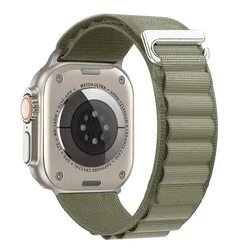 Premium Alpine Loop Nylon Strap for Apple Watch Band - Enhanced Design Watchband Bracelet (2 Olive)