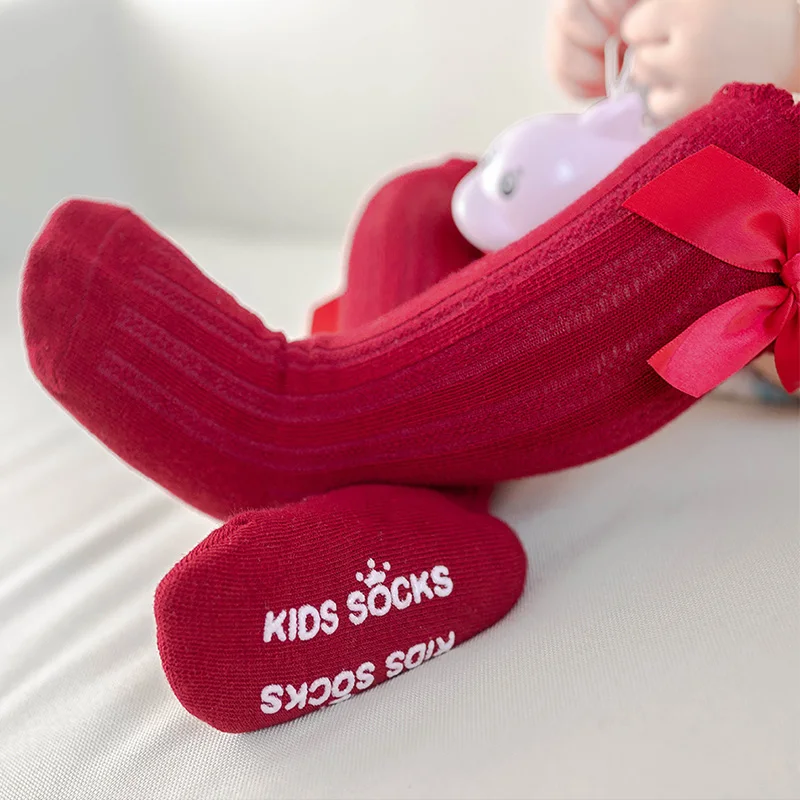 Cotton Socks Kids Socks Baby Socks Girls Socks Girls Big Bow Knee High Long Soft Kids Socks Toddlers Cotton Lace Baby Socks