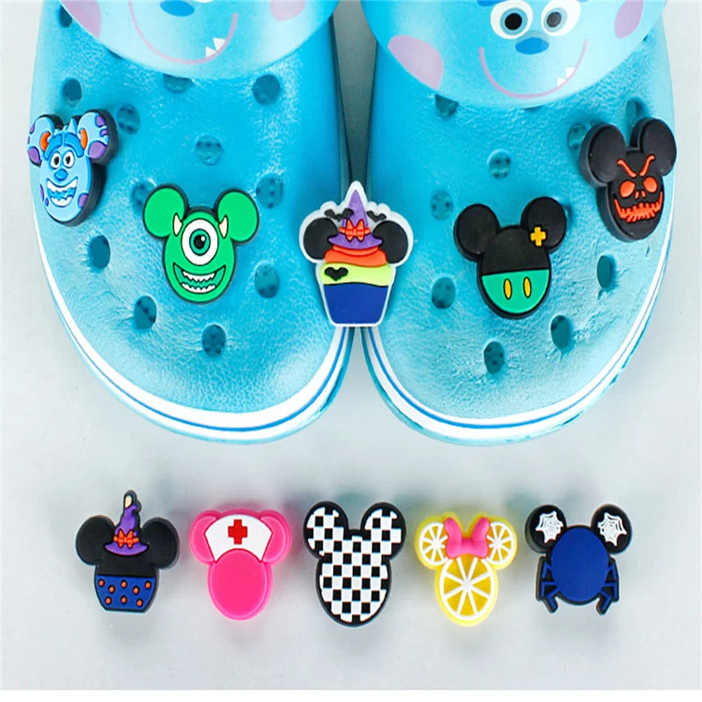 

PVC Soft Plastic Cartoon Shoe Accessories Shoes Charms Mickey Pattern Decoration Children's Sandals DIY Creative Gift
