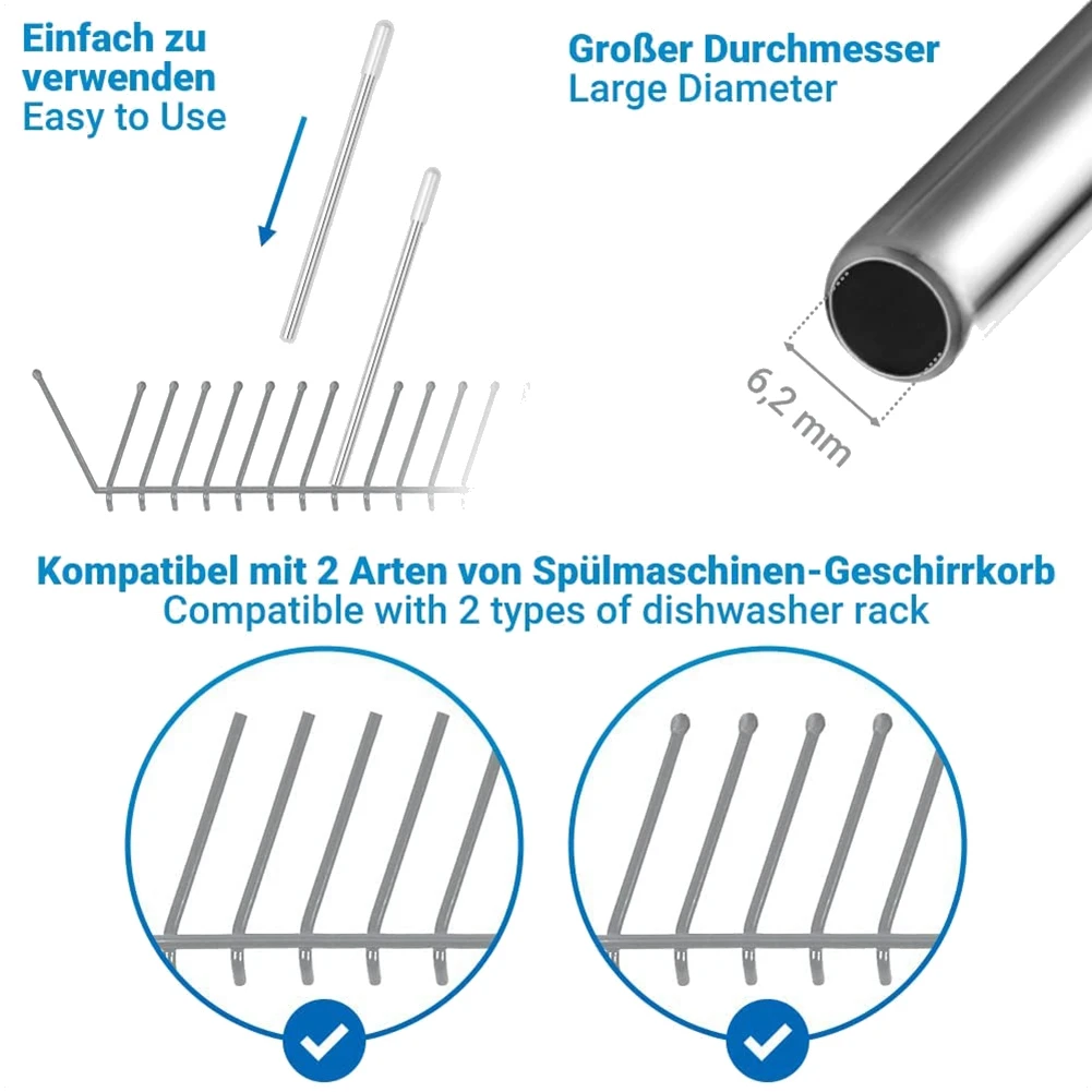 5 Supports Pour Bouteilles SodaStream Lave-vaisselle – En Acier Inox, Capuchon Silicone, 26.7 Cm