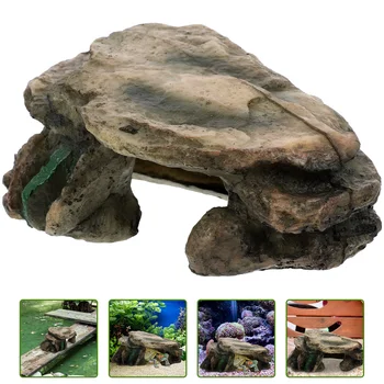Turtle Resin Model Turtle Cage Snake Habitat House Climbing Platform Turtle Cave Decorative Resin Desktop Ornament Reptile