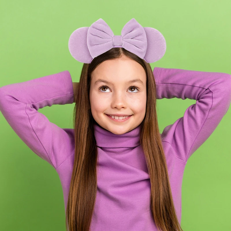2026 Niedliche Jungen Trendige Perlen 3,3 Zoll Samt-Ohren-Haarband für Mädchen Weiche Schleifen-Haarbänder Party-Dekoration Kinder DIY Haar-Accessoires – Detail 27