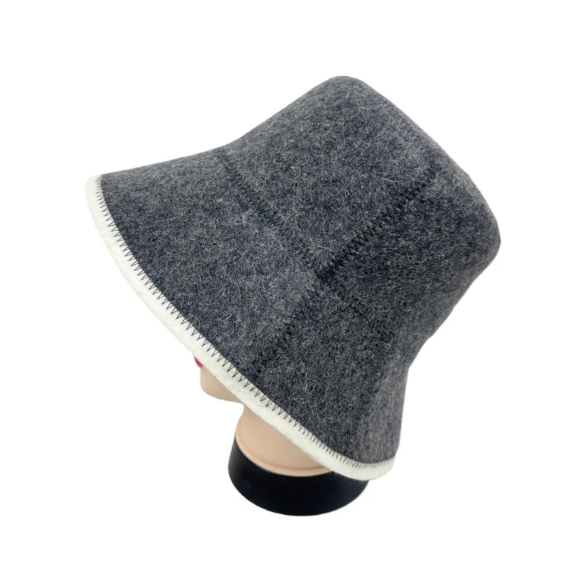 Gray Wool Felt Sauna Bucket Hat