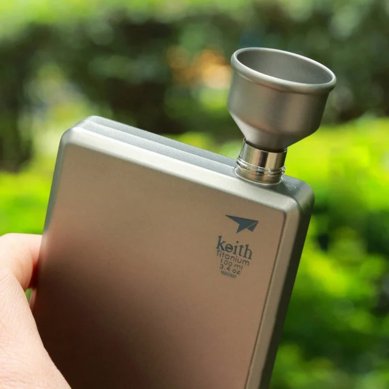 Fiaschetta Whisky In Acciaio Inox 304 Da 4oz/100ml - Con Imbuto, Design Elegante, Tascabile, Per Trekking, Regalo