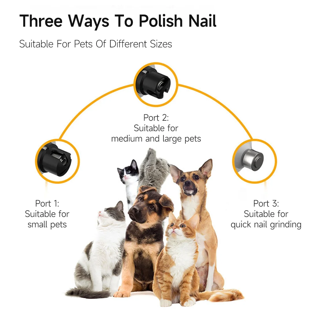 SMEHNSER Electric Pet Nail Grinder LED Light Cat Dogs Nail Clippers Rechargeable Paws Cutter Grooming Trimmer Pet Supplies