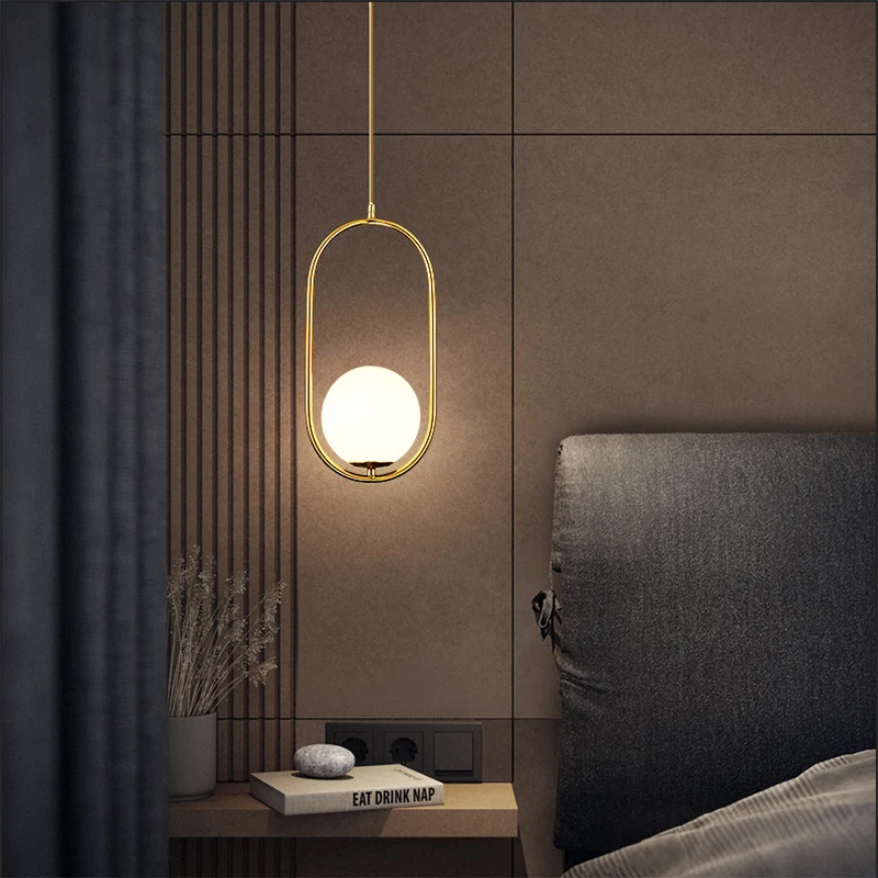XCLuuHY Modern Pendant Light Nordic Minimalist Hanging Lamp Ceiling Decoration Glass Ball Lighting Living Bedroom Dining Room - Image 5
