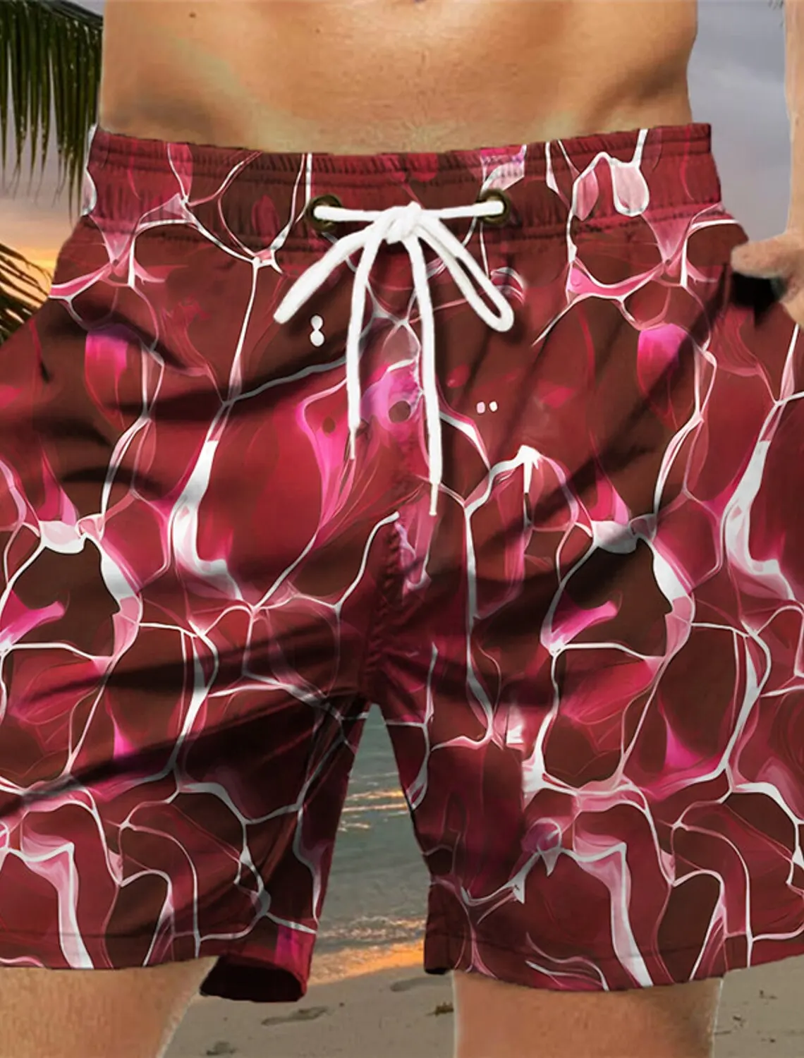 Men's Board Shorts Swim Shorts Swim Trunks Drawstring Color Block Graphic 3D Printed Quick Dry Short Casual Holiday Hawaiian 4