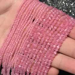 Natural Blue Sapphire Round Faceted Gemstone Beads for DIY Jewelry Crafting - 15 - Inch Strand, Tiny Spacer Beads (Pink Cat Eye)