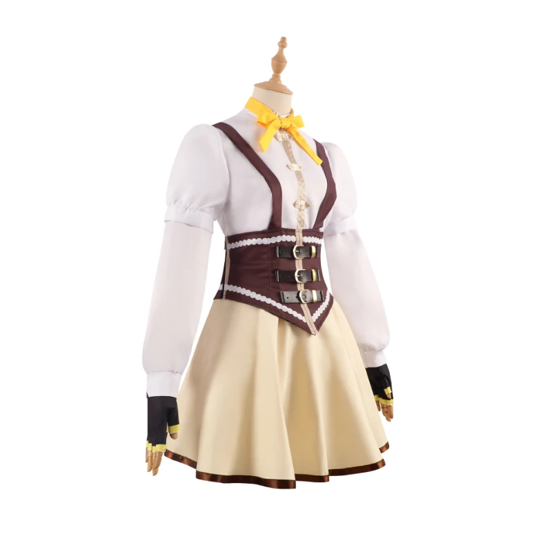Фото Женский костюм для косплея ANIMECC Puella Magi Madoka Magica, косплей Tomoe Mami, парик, головной убор, аниме, на Хэллоуин №5