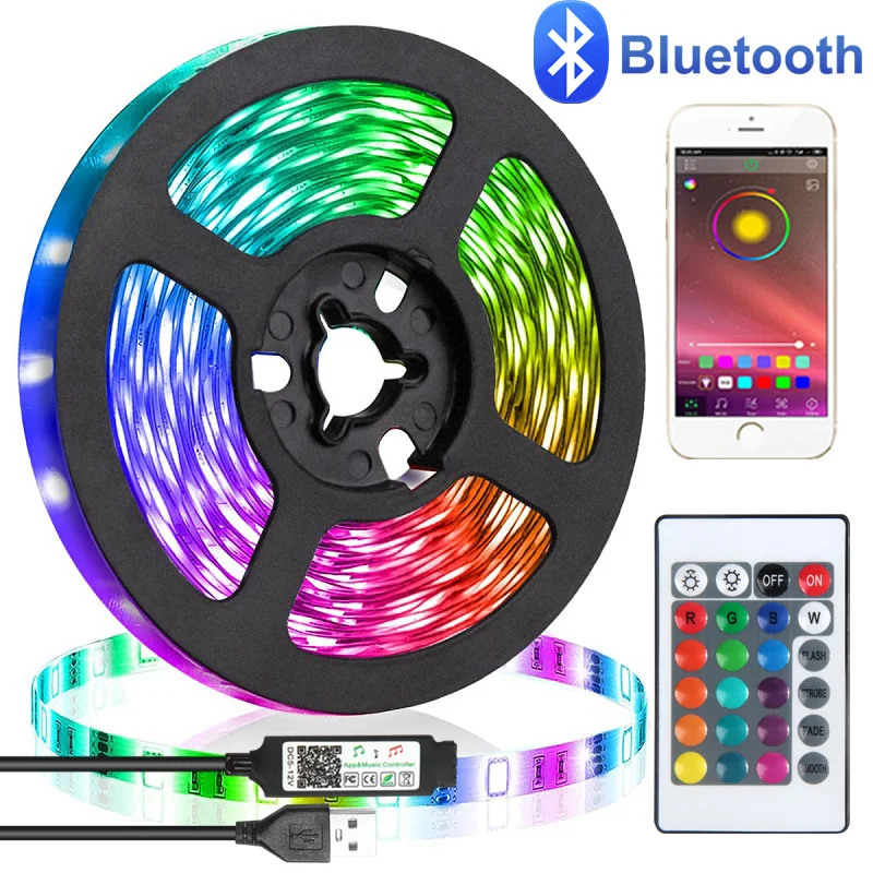 

Bluetooth LED Strip Lights for Room Decor TV Backlight USB Neon Lights 5V APP Control Lamp for Christmas Gift светодиодная лента