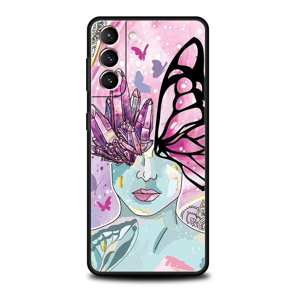 Paris Blue Butterfly & Flower Design Phone Case