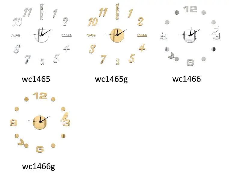 NEW Creative Diy Numbers Heart Art Wall Clock Acrylic diy Clocks Quartz Watch Living Room Modern 3d Mirror Stickers Home Decor 2