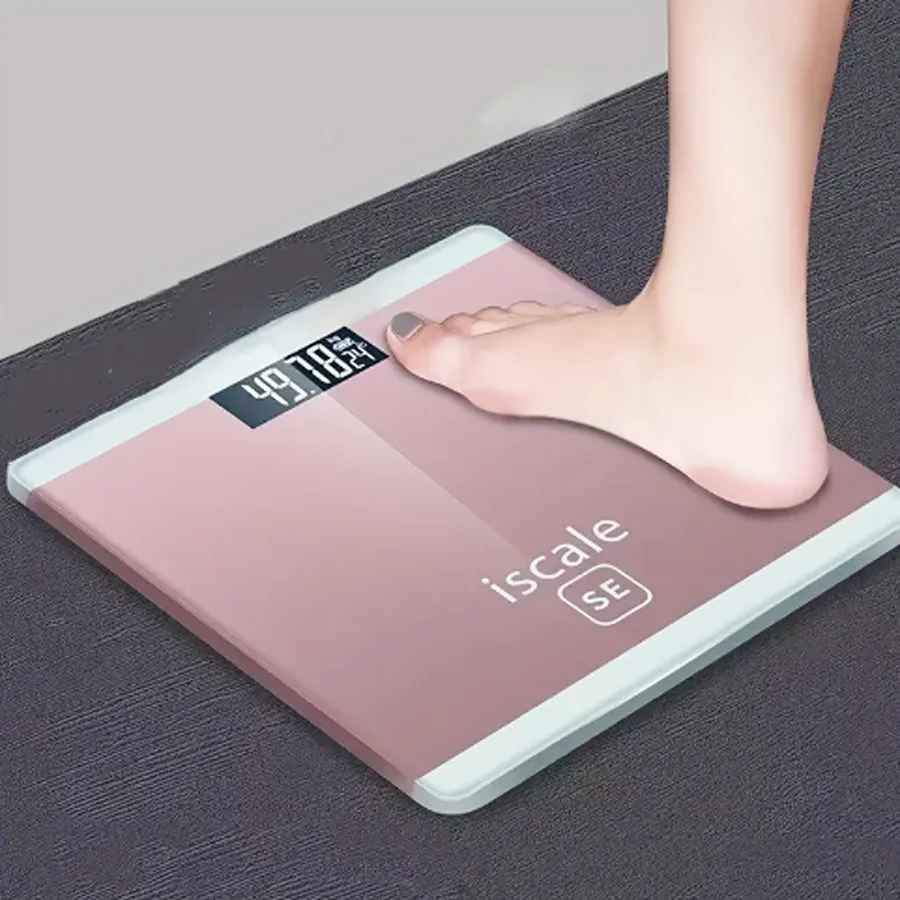 Smart Rose Gold Mini Body Weight Scale-Accurate Electronic Scale for Home Use with Easy-to-Read Display and Auto On/Off Function