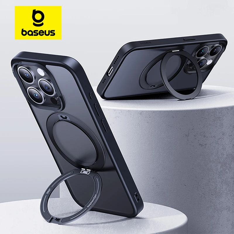 

Чехол Baseus с магнитным кольцом-подставкой для iPhone 15 Pro Max, чехол с вращением на 360 ° для iPhone 15 Pro 15 Plus, Магнитный чехол с откидной подставкой MagSafe
