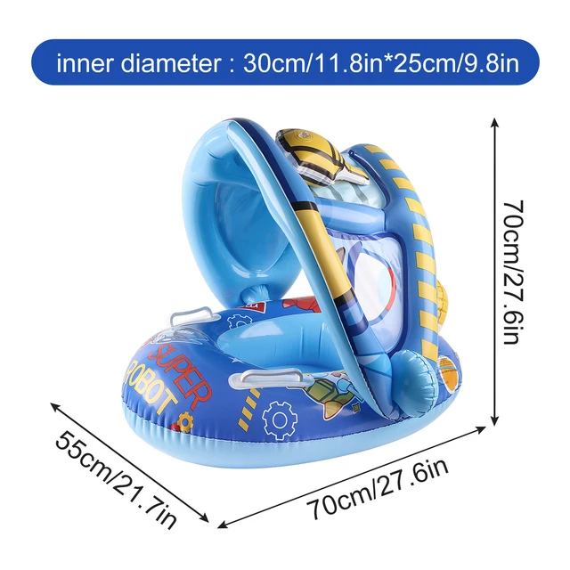 1PC Thickened Inflatable Canopy Seat Ring with Handles, Summer Pool Float for Underarm Use, Perfect for Beach and Pool Parties 5