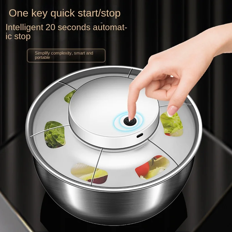 Automatic Electric Salad Spinner Food Strainers Salad Making Tool Multifunctional Vegetable Washer Vegetable Dryer Mixer vegetable dryer vegetable washer