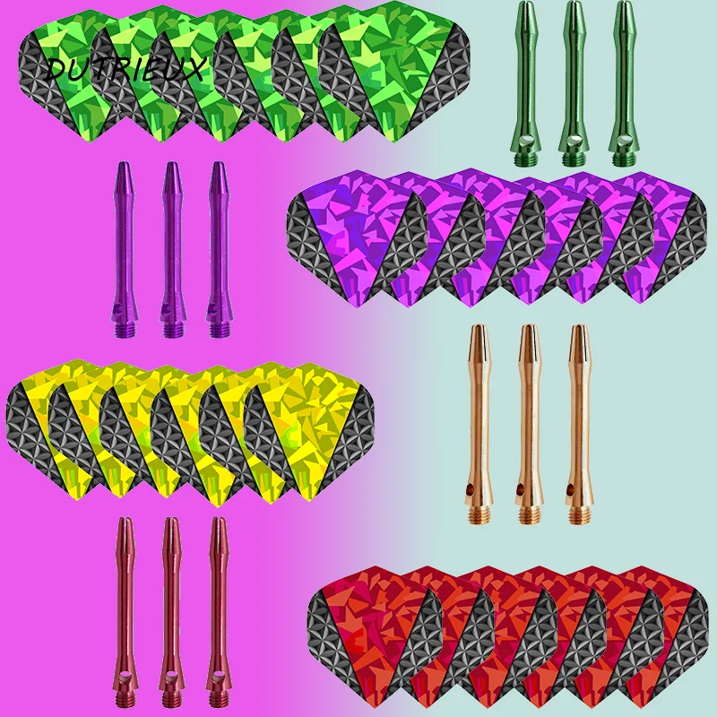 Soft Dart Accessories 45mm Aluminum Dart Shaft and Exquisite Laser Dart Wing Set Dardos Professional Darts Accessory Set