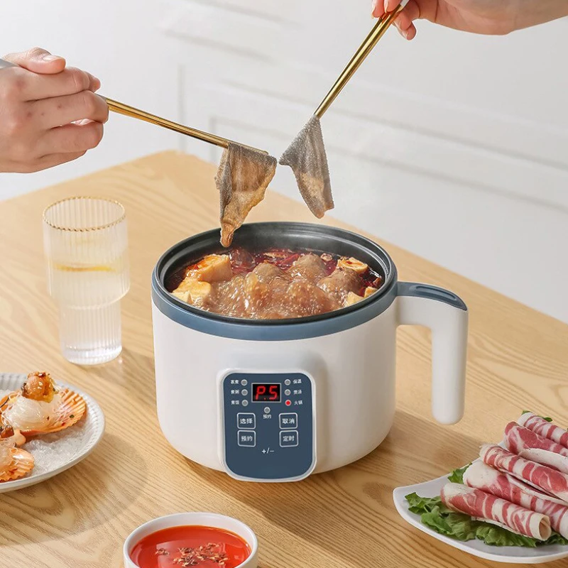 Mini Electric Cooker Home 1.7L Baby Food Cooking Pot Multi Functional Portable Non Stick Pot Intelligent Kitchen Rice Cooker