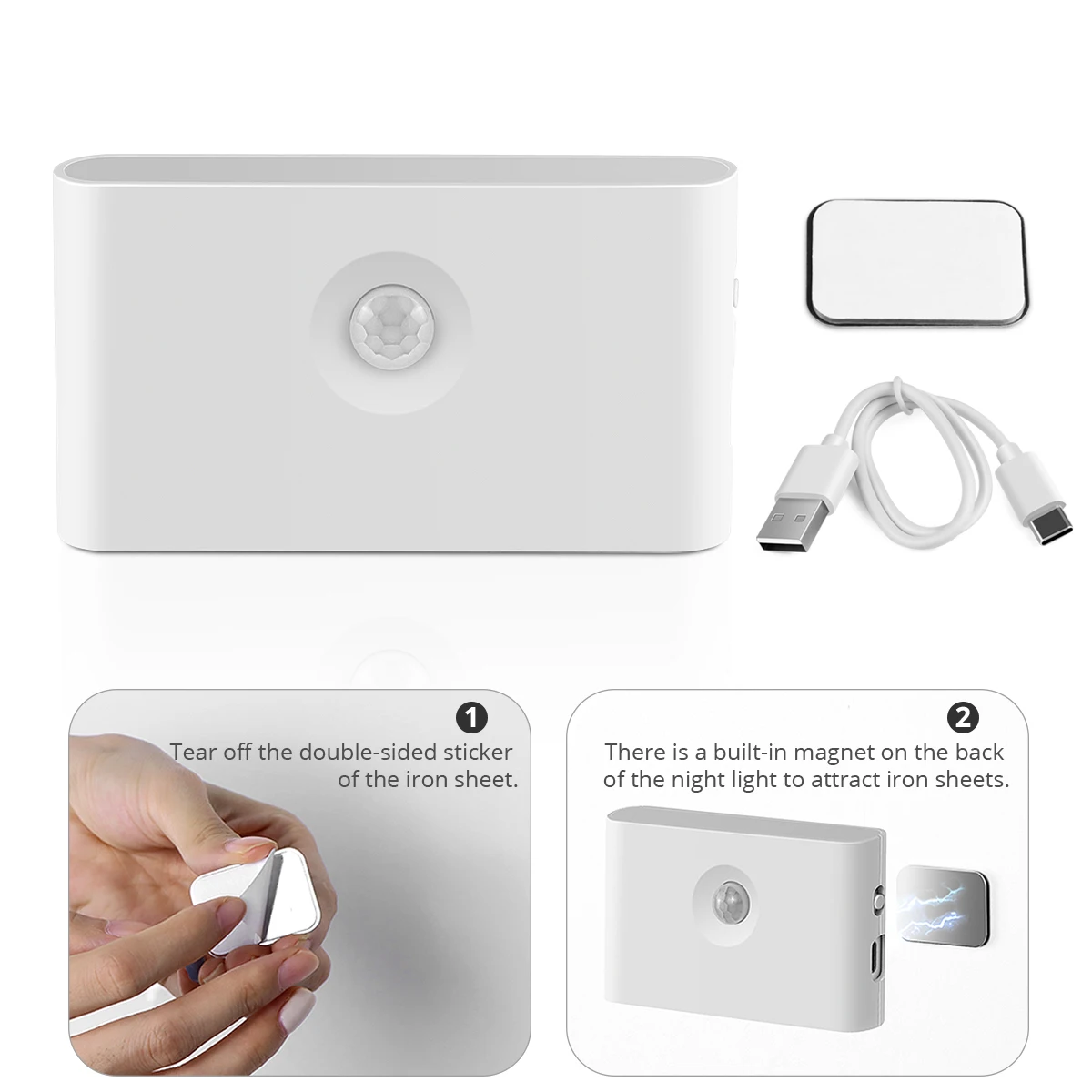 Wireless Linkage Induction Smart Night Light USB Rechargeable Motion Sensor LED Wall Lamp For Kitchen Stair Corridor Bedroom