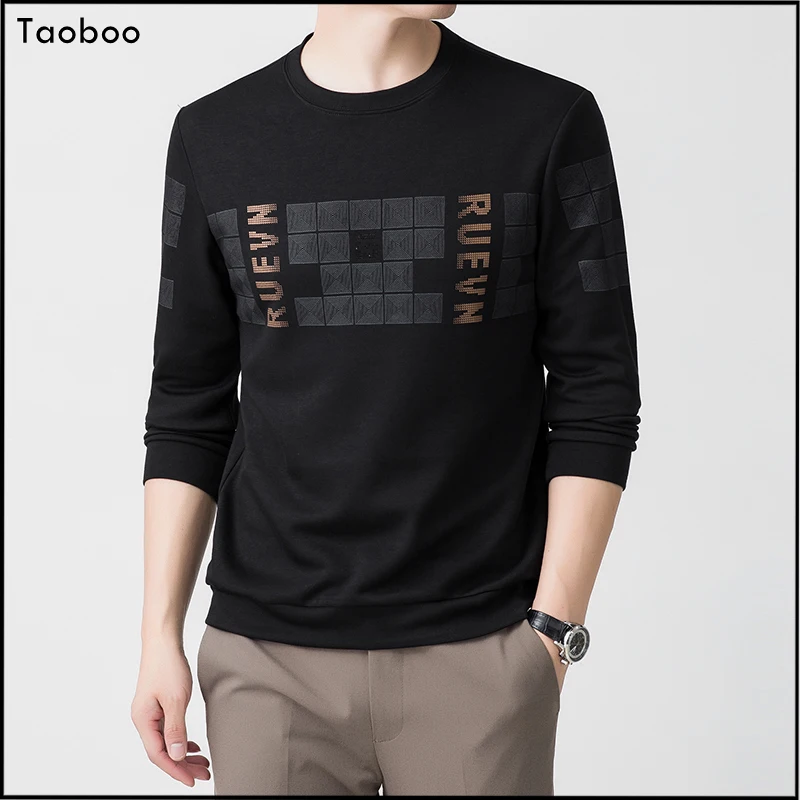 

Taoboo Brand Male Sweatshirt 2022 New Fashion Casual Striped O-Neck Man Hoodies Spring Fall Knitwear Shirt anime Letter Pullover