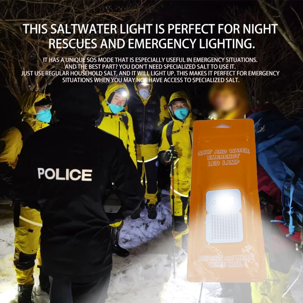 LED 야외 캠핑 램프 50LM 휴대용 소금 물 비상 램프 자동차 야외 해변에 대 한 방수 재사용 가능한 여행 용품