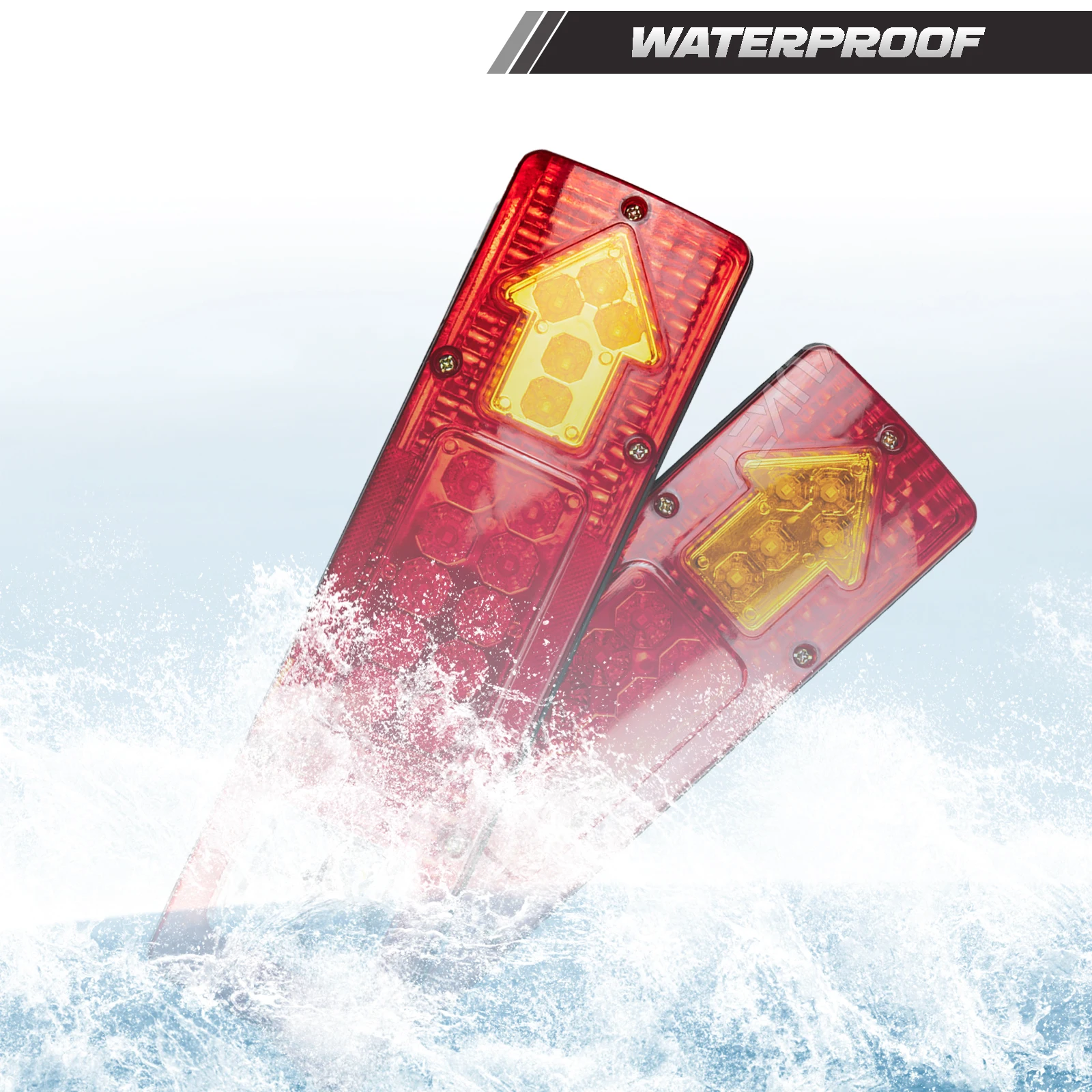 2x 12-24V LED Bianco Rosso Neon Posteriore Lato - Foto 3