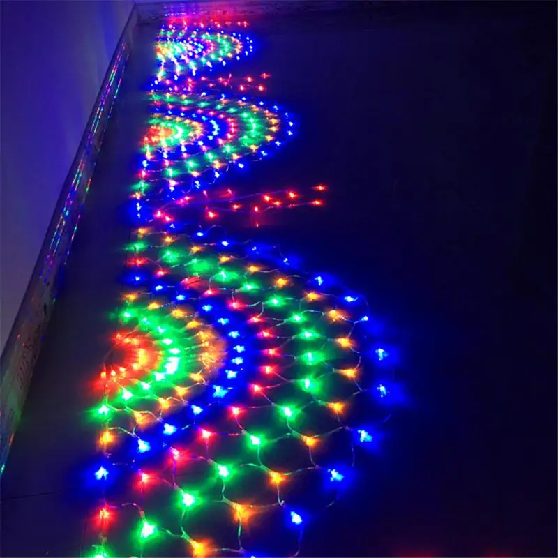 Led Peacock Light Strip Festival Garden Decoration Fishnet Lights Outdoor  Decor Lanterns 3M 372leds Mesh Net Led String Lights