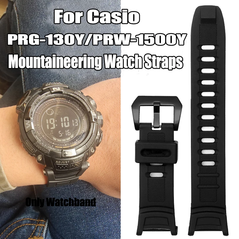 Cinturino In Gomma Per Casio 3206 3135 Prg-130Y Prw-1500 Prw-1500Y Cinturino Per Orologio Protrek Bracciale In Silicone Da Uomo Cinturino 25*21Mm
