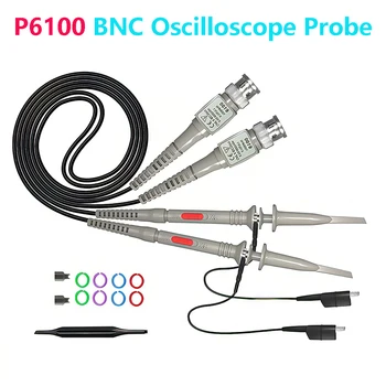 1 개/2 개 고품질 P6100 100MHz BNC 오실로스코프 프로브 키트 1X 10X 최대 입력 전압 600V 입력 저항 10m Ω