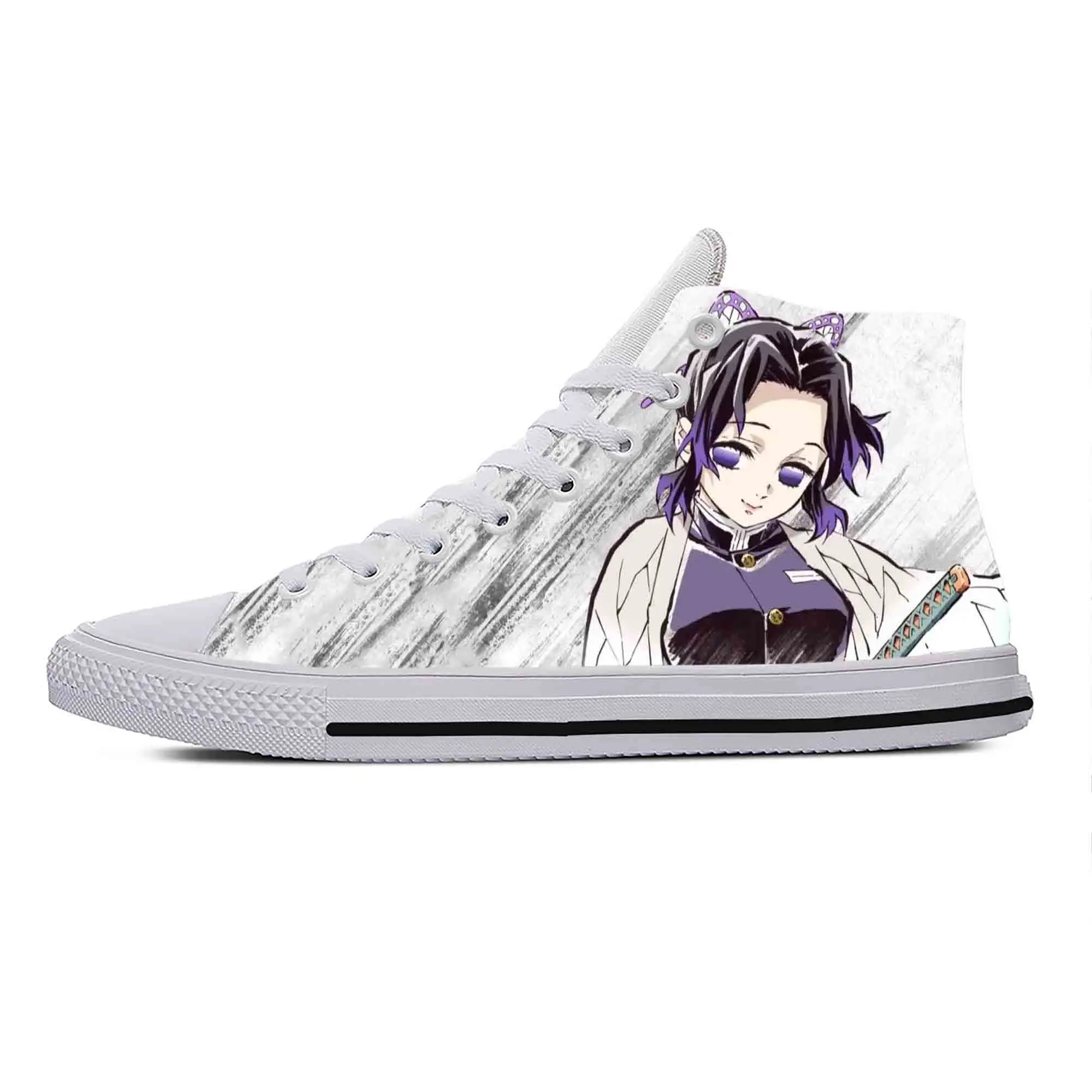 

Demon Slayer Kimetsu no Yaiba Kochou Shinobu Cute Casual Cloth Shoes High Top Comfortable Breathable 3D Print Men Women Sneakers