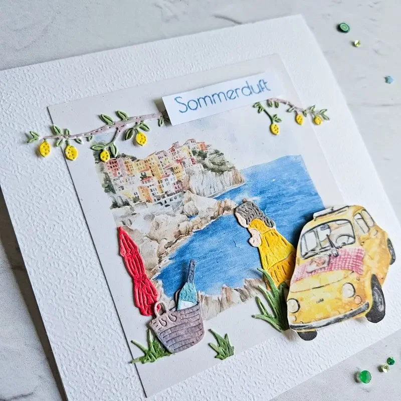 Mmao Craft Metall-Stanzformen, geschnittene Matrizenform, Camping-Auto, Sammelalbum, Papier, Basteln, Messerform, Klingenstanzer, Schablonen