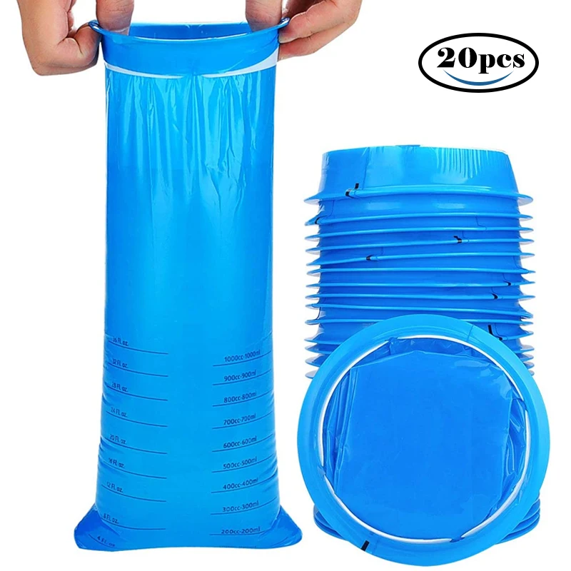 20-Pack Portable 1000ml Eco-Friendly Motion Sickness Bags