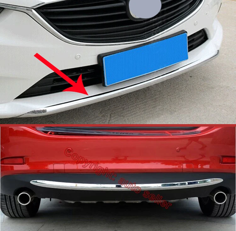 

For Mazda 6 M6 Atenza 2014-2016 ABS Chrome Front And Rear Bumper Cover Trim Car Accessories Stickers