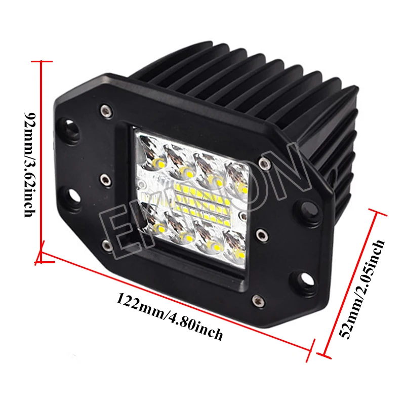 48W LED 작업등 알루미늄 자동 운전 안개등 자동차 액세서리 (오프로드 골프 지프 트랙터 SUV UTV ATV 4x4 화이트)