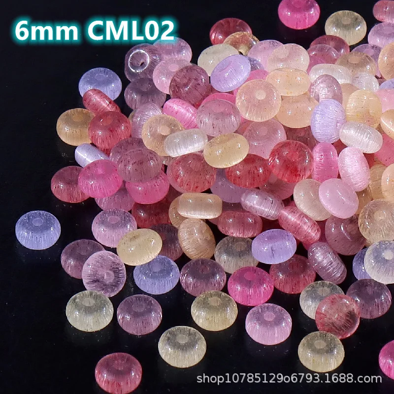 6mm 브러쉬드 캣츠아이 투명 아바커스 비즈 유리 쌀알 비즈 루즈 비즈 핸드메이드 DIY 비즈 액세서리 재료
