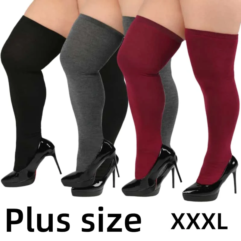 Women's Black and White Striped Thigh-High Knit Leg Warmers