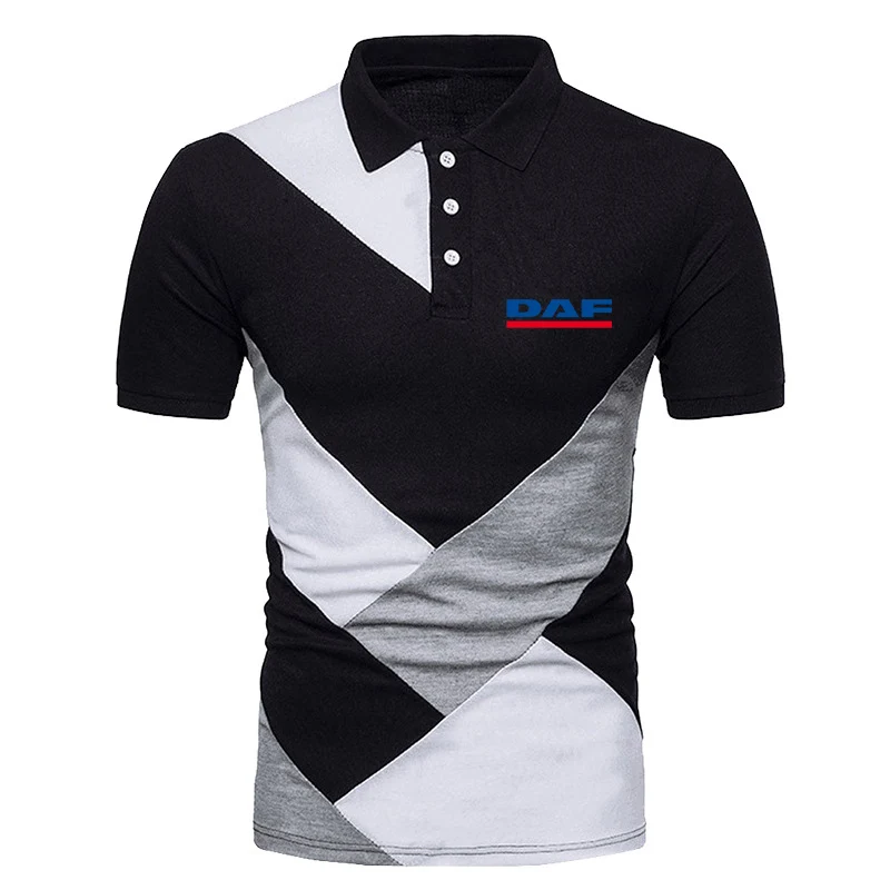 DAF TRUCKS COMPANY TRUCKER Printing Fashion 2023 New Man's Summer Splicing Polo Shirt High Quality Slim Fit Short Sleeve Tops