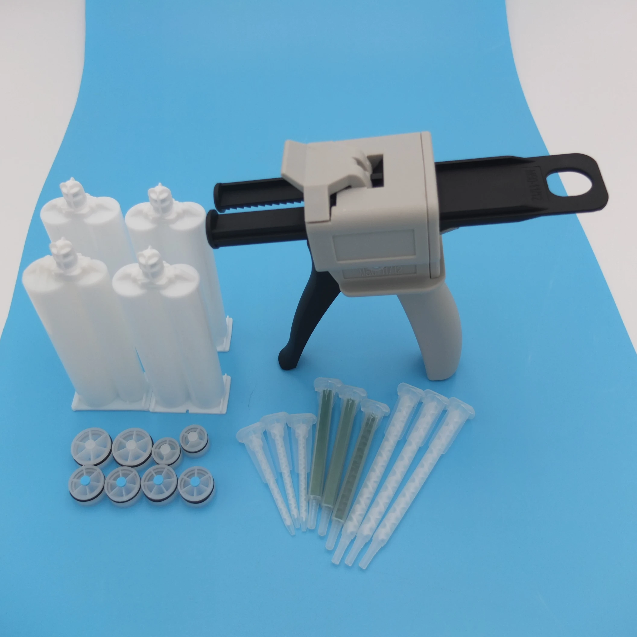 2-part Epoxy Resin Caulk Mixing Gun Dispenser Applicator 50ml ratio 1:1/2:1 W/ Mixer Nozzles,empty ab cartridges