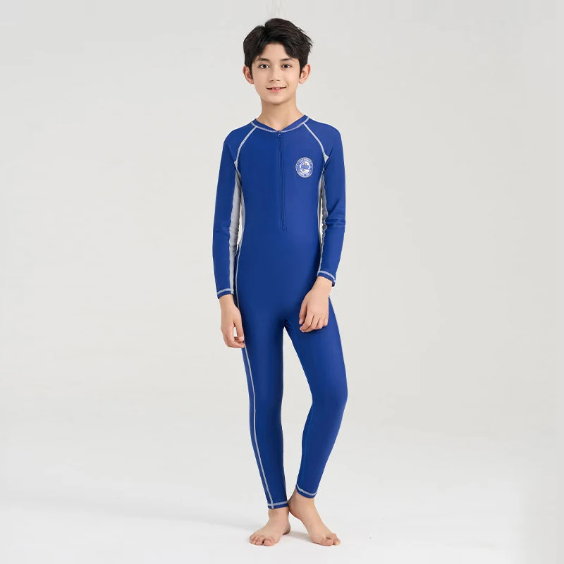 앞 지퍼 원피스 수영복, 빠른 건조 플러스 사이즈, 10 대 비치웨어, 남아용 수영복