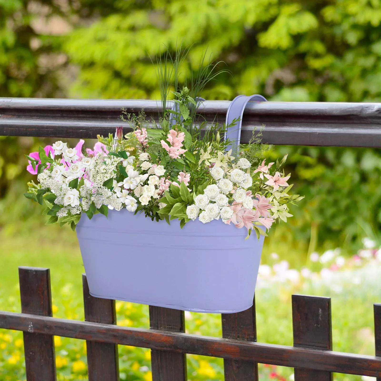 Iron Hanging Flower Pots for Railing 5