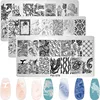 12*6cm Nails Cartoon Skull Image Nail Art Stamping Plates Halloween Festival Pattern Nail Stamp Templates Stencil Manicure Tool 1