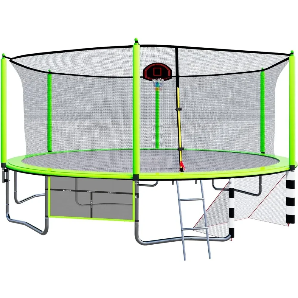 

16 FT Trampoline with Enclosure Net, Large Trampoline for Kids and Adults Heavy Duty Recreational Trampolines