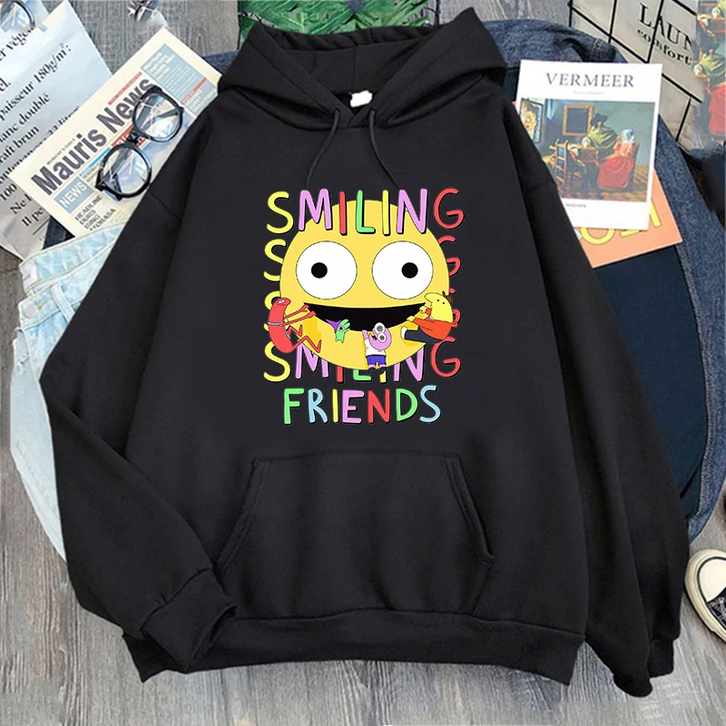 

Smiling Friends Hoodies Unisex Sweatshirts Printing Clothing Winter Fleece Hoodie Pocket O-neck Pullovers Sudaderas Streetwear